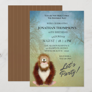 Niedlich Big Foot/Sasquatch Geburtstagsparty Einla Einladung