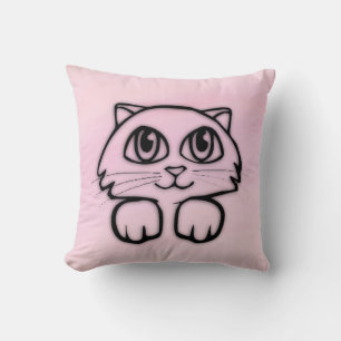 Niedlich Big Mit Augen Cat Pink Kissen