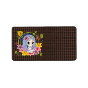 Niedlich Big Mit Augen Chibi Dragon Fairy Adressaufkleber