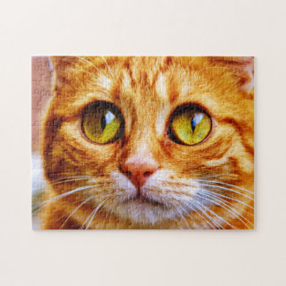 Niedlich Big Mit Augen Ginger Cat Puzzle