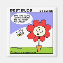 Niedlich Big Red Blume and Bumble Bee Cartoon