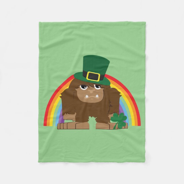 Niedlich Bigfoot Leprechaun Fleecedecke (Vorderseite)