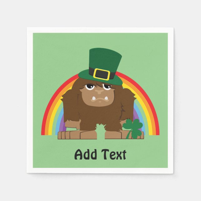 Niedlich Bigfoot Leprechaun Serviette (Vorderseite)