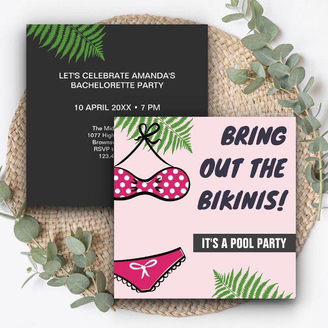Niedlich Bikini Bachelorette Pool Party Einladung (Von Creator hochgeladen)