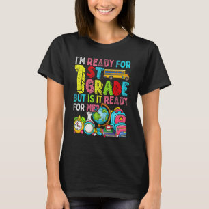 Niedlich bin ich bereit für den ersten Kurs, aber T-Shirt