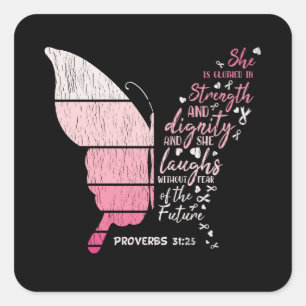 Niedlich bin ich der Überlebende des Brustkrebskra Quadratischer Aufkleber