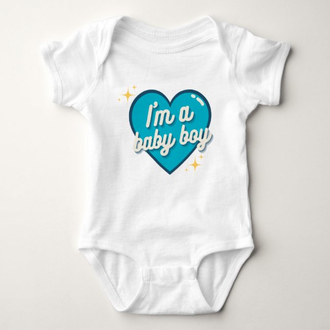 Niedlich bin ich ein Baby Boy Surprise Gender Baby Strampler (Vorderseite)