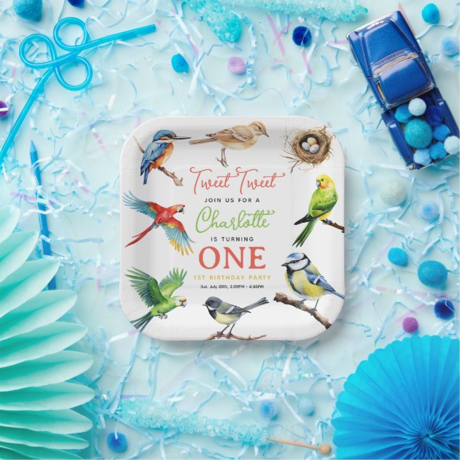 Niedlich Bird 1. Geburtstag Party Pappteller (Party)