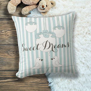 Niedlich Bird Baby Blue Strip Kinderzimmer / Kinde Kissen