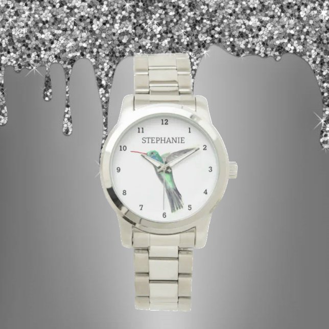 Niedlich Bird Hummingbird Blume Colibri Nature Armbanduhr (Von Creator hochgeladen)