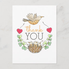 Niedlich Bird Nest Vielen Dank Postkarte