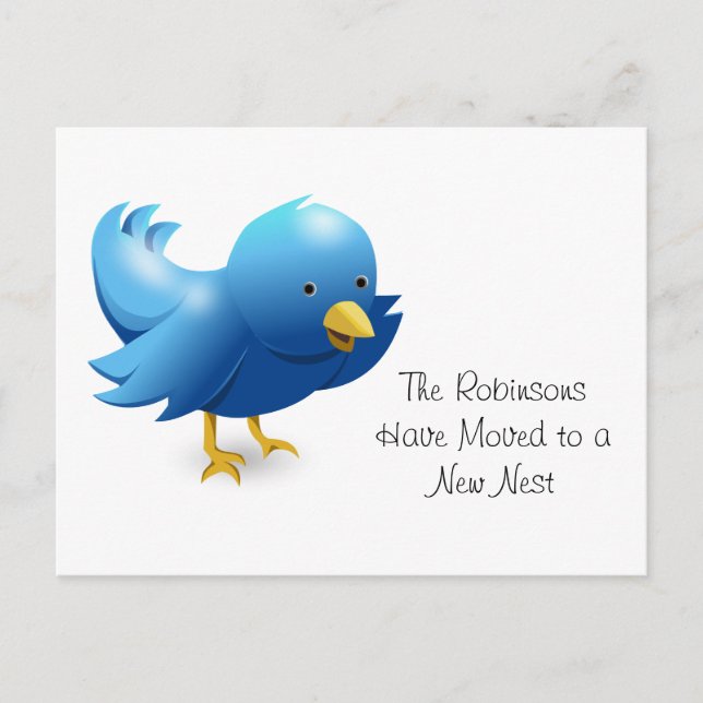 Niedlich Bird New Nest Ankündigungspostkarte (Vorderseite)