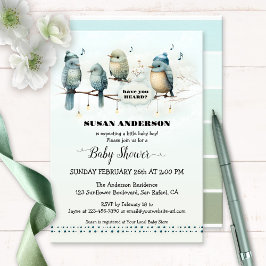 Niedlich Bird Song Artistic Baby Dusche Einladung