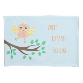 Niedlich Bird Sweets Dreams Light Blue Kids Kissenbezug