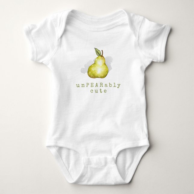 Niedlich Birne Frucht Pun Baby Bodysuit Strampler (Vorderseite)