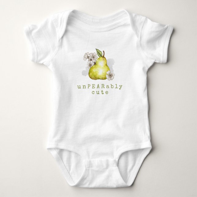 Niedlich Birne Frucht Pun Baby Bodysuit Strampler (Vorderseite)