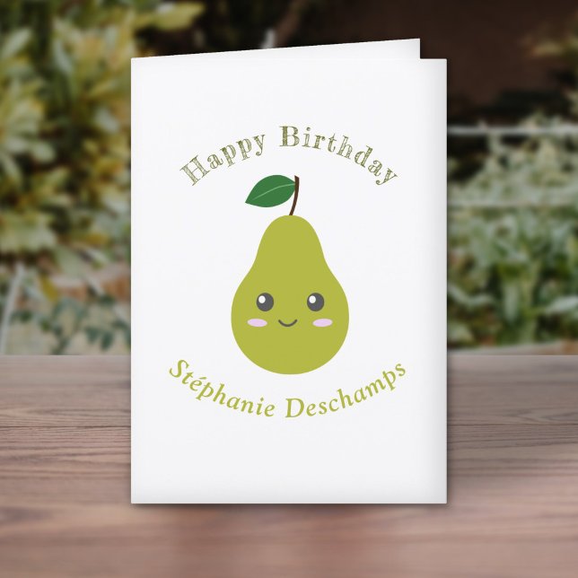 Niedlich Birthday Card Dankeskarte (Cute Pear Birthday Card )