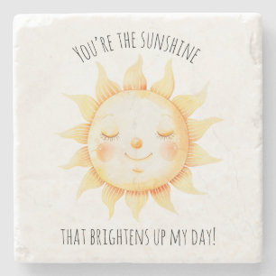 Niedlich bist du die Sunshine Typografie Steinuntersetzer