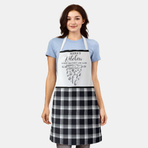 Niedlich Black and White Buffalo Kariert Nana's Ki Schürze