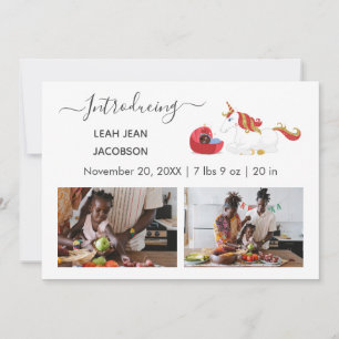 Niedlich Black Baby Foto Geburtshinweis Einhorn Ankündigung