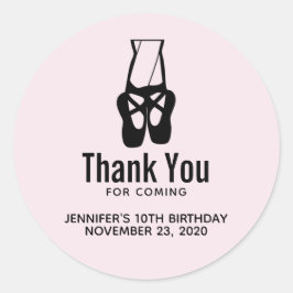 Niedlich Black Ballet Slippers Party Danke Runder Aufkleber