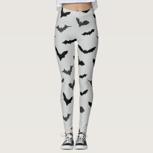 Niedlich Black Bats Patterns Halloween Leggings