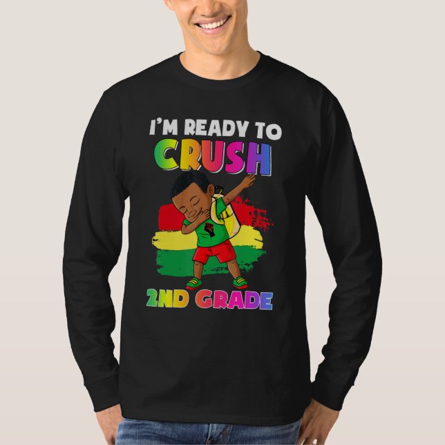 Niedlich Black Boy Dabbing Ich bin bereit, 2. Grad T-Shirt (Vorderseite)