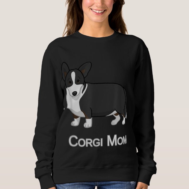 Niedlich Black Cardigan Welsh Corgi Mama Dog Lover Sweatshirt (Vorderseite)