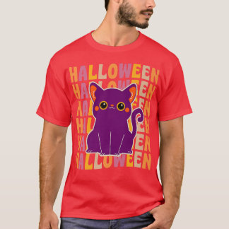 Niedlich Black Cat 70er 80er Retro Vintag Style Ha T-Shirt