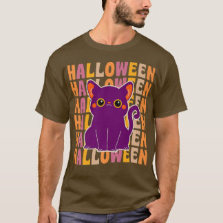 Niedlich Black Cat 70er 80er Retro Vintag Style Ha T-Shirt