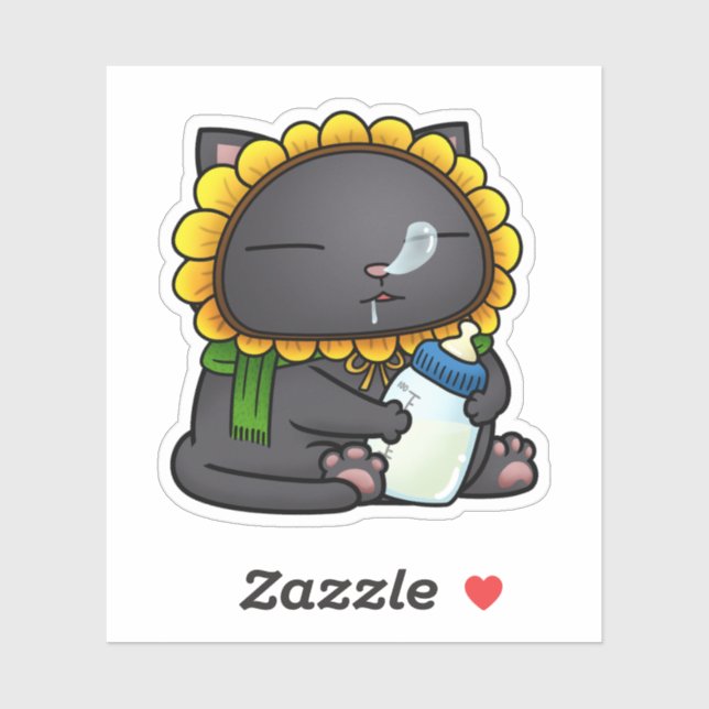 Niedlich Black Cat Baby Aufkleber (Blatt)