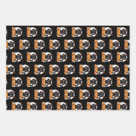 Niedlich Black Cat Halloween | Kawaii Pumpkin Geschenkpapier Set