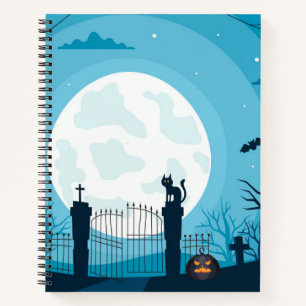 Niedlich Black Cat Halloween Notizbuch