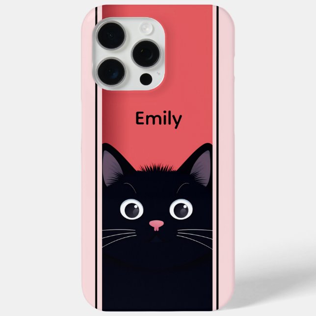 Niedlich Black Cat Kitten Moderner Personalisierte Case-Mate iPhone Hülle (Rückseite)