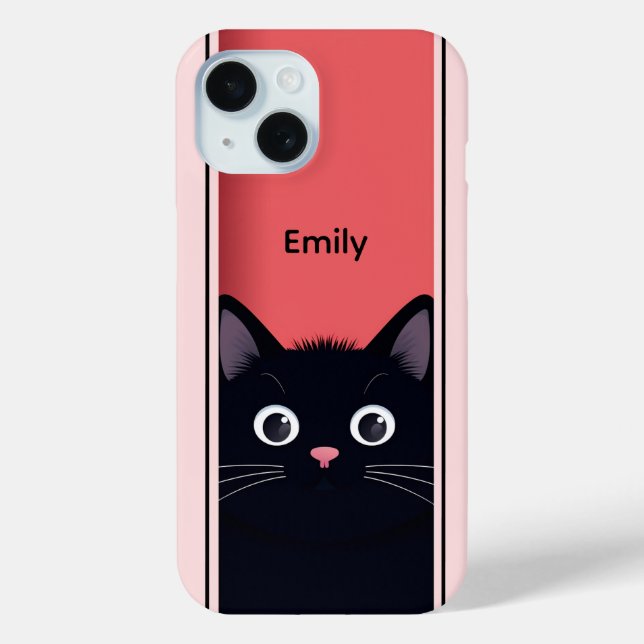 Niedlich Black Cat Kitten Moderner Personalisierte Case-Mate iPhone Hülle (Rückseite)