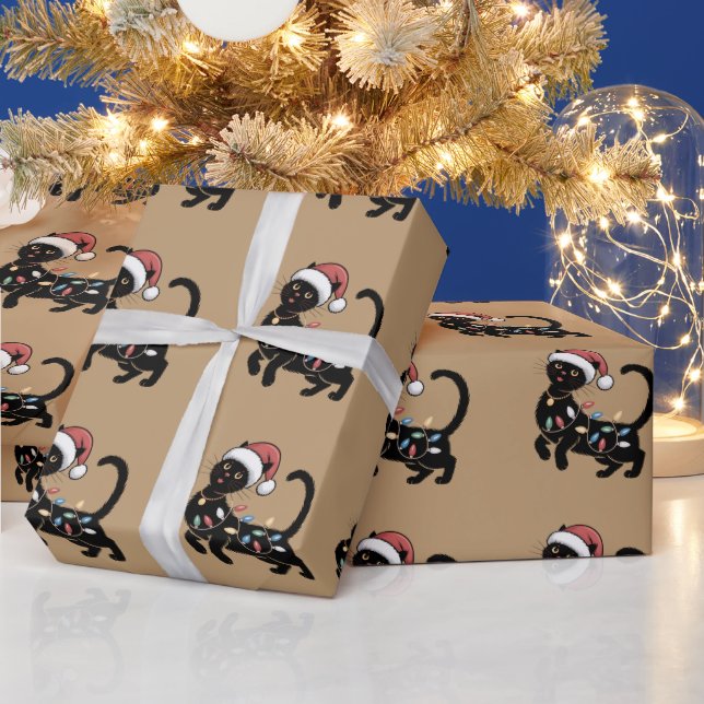 Niedlich Black Cat Lover Weihnachtsgeschenk Mama F Geschenkpapier (Feiertage)
