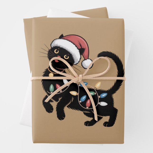 Niedlich Black Cat Lover Weihnachtsgeschenk Mama F Geschenkpapier Set (Beispiel)