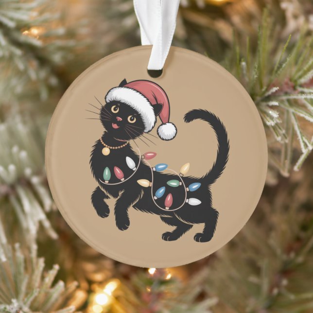 Niedlich Black Cat Lover Weihnachtsgeschenk Mama F Ornament (Baum)