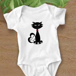 Niedlich Black Cat Personalisiert Baby Bodysuit Strampler