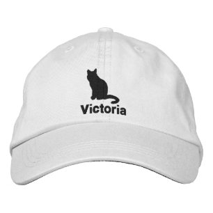 Niedlich Black Cat Personalisiert Bestickte Baseballkappe