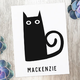 Niedlich Black Cat Personalisiert Postkarte