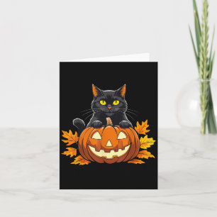 Niedlich Black Cat Pumpkin Halloween Kostüm Spooky Karte