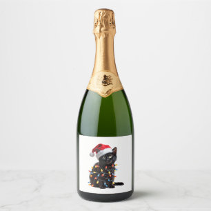 Niedlich Black Cat Santa Christmas Lights Meow Kit