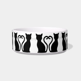 Niedlich Black Cat Silhouette Spaß Schwarz und Wei Napf