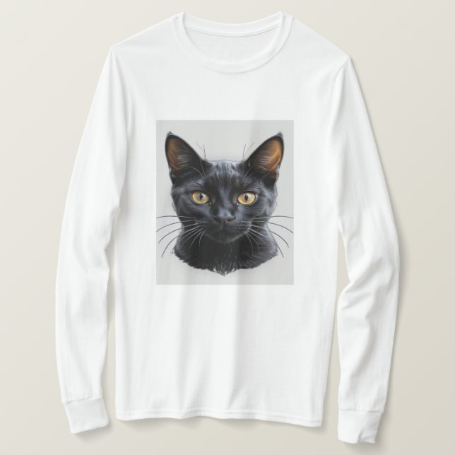 Niedlich Black Cat Sweatshirt T-Shirt (Design vorne)