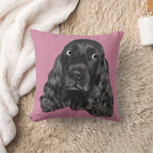 Niedlich Black Cocker Spaniel Hund Kissen