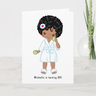 Niedlich Black Girl Wellness-Center Sleepover Gebu Einladung