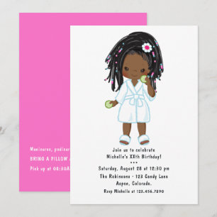 Niedlich Black Girl Wellness-Center Sleepover Gebu Einladung