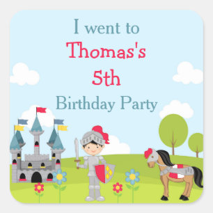 Niedlich Black Hair Knight 'I went to" Quadratischer Aufkleber