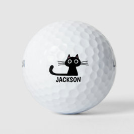 Niedlich Black Kitty Cat | Cool Kitten Personalisi Golfball